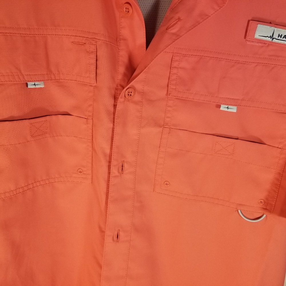 Habit Fishing Shirt Medium Spiced Coral View 4